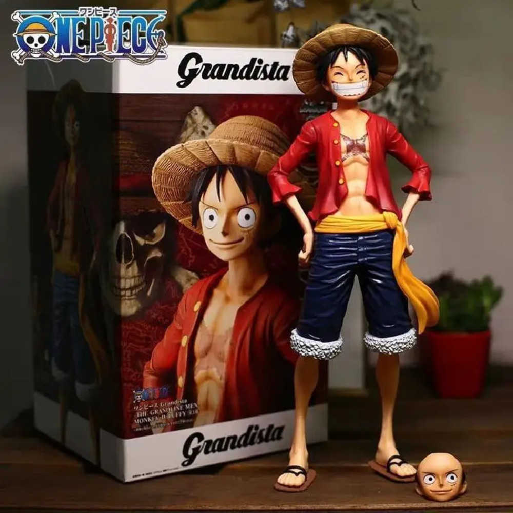 Action Toy Figures 28cm One Piece Anime Figure Confident Luffy Three Form Face Changing Doll Action Figurine Model Toys Kits V5KD