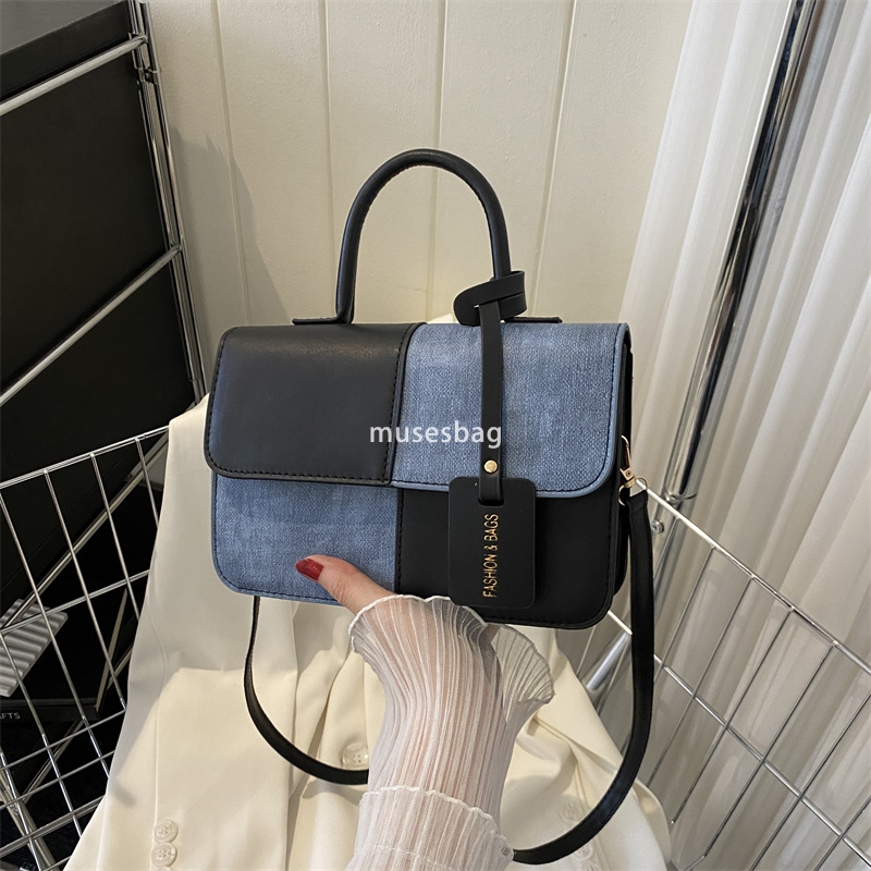 This year's popular fashion splicing texture handbags summer commuting western-style one shoulder crossbody bags small square bags trend