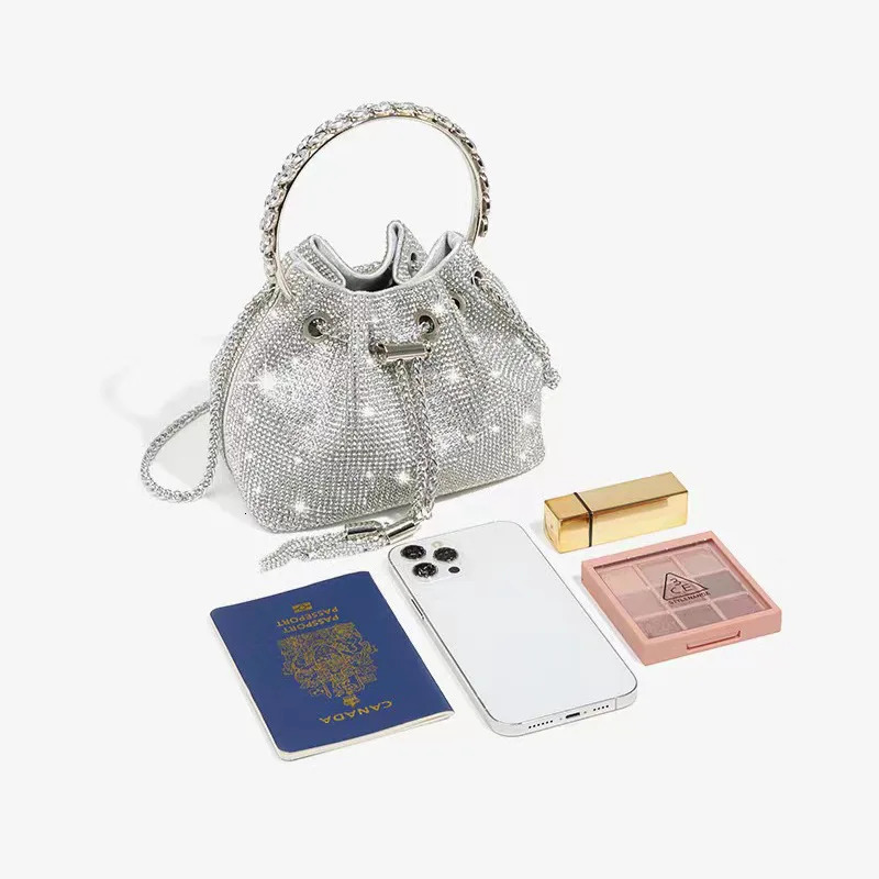 Spring Fashion Chain Shoulder Evening Bag with Full Drill King and Water Drill Bag for Women 240626