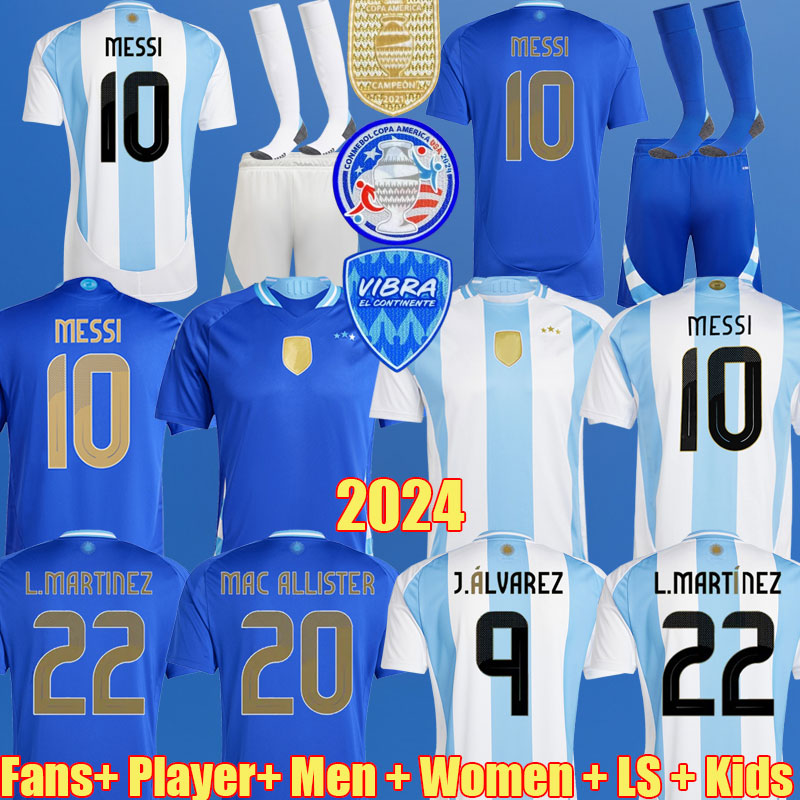2024 Argentina women soccer Jerseys Fans player version copa DYBALA ROMERO MARTINEZ Maradona de paul football shirt 24 25 Men Kids sets uniforms di maria