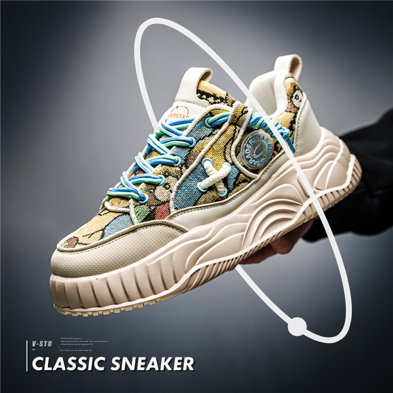 Men's shoes spring casual hundred niche teenage sports board shoes thick bottom inner height bread tide shoes 232