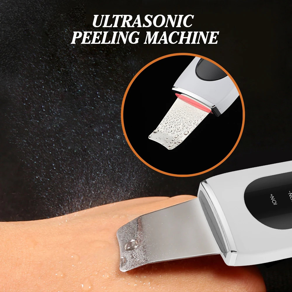 Ultrasonic Skin Scrubber Peeling Blackhead r Deep Face Cleaning Ultrasonic Ion Ance Pore Cleaner Shovel Device 240626