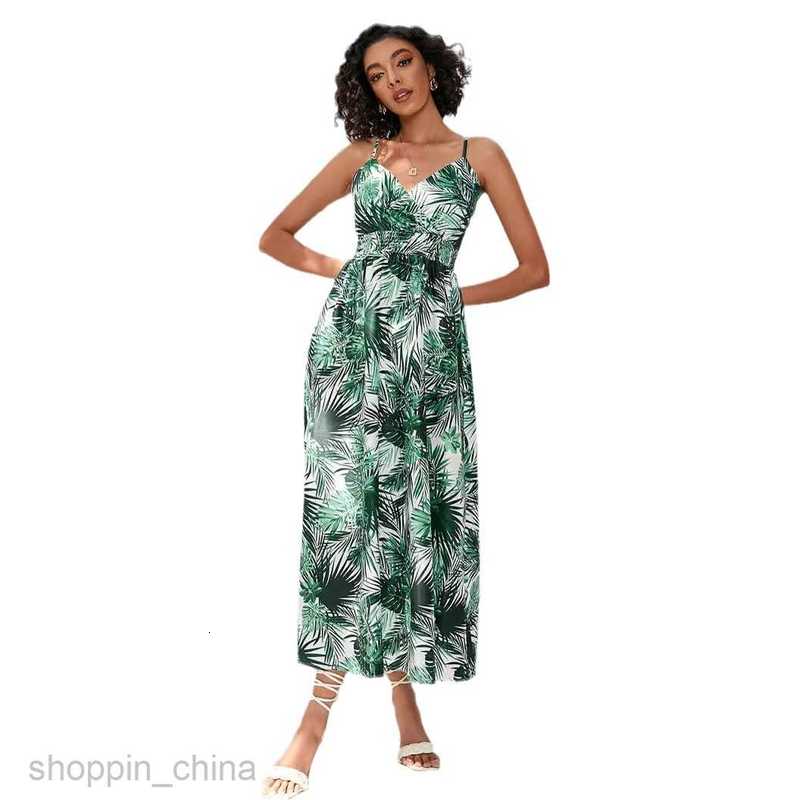 Basic Casual Dresses Women Dress Women's summer printed waist length suspender dress