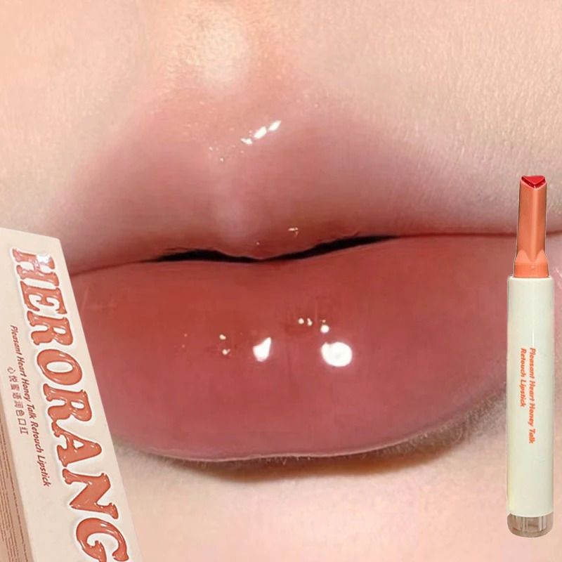 Water Mirror Solid Lip Gloss Moisturizing Love Shape Lipstick Crystal Jelly Transparent Lip Tint Long Lasting Makeup Cosmetic 240626