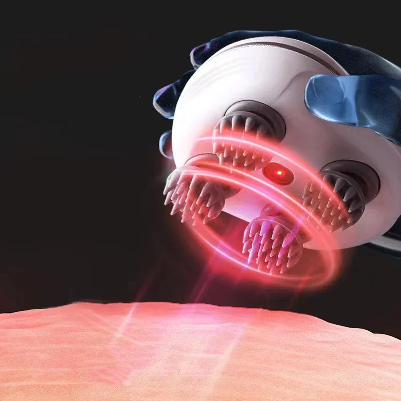 Electric Scalp Head Massager Red Light Antistress Relax Body Massage Muscle Tension Tiredness Massageador Tool 240626