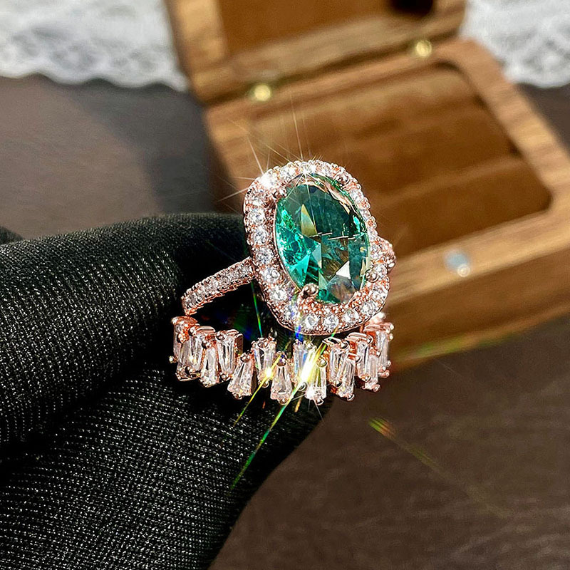 Drop Ship Sterg Sier Rose Gold Couple Wedding Rings Set for Elegant Women