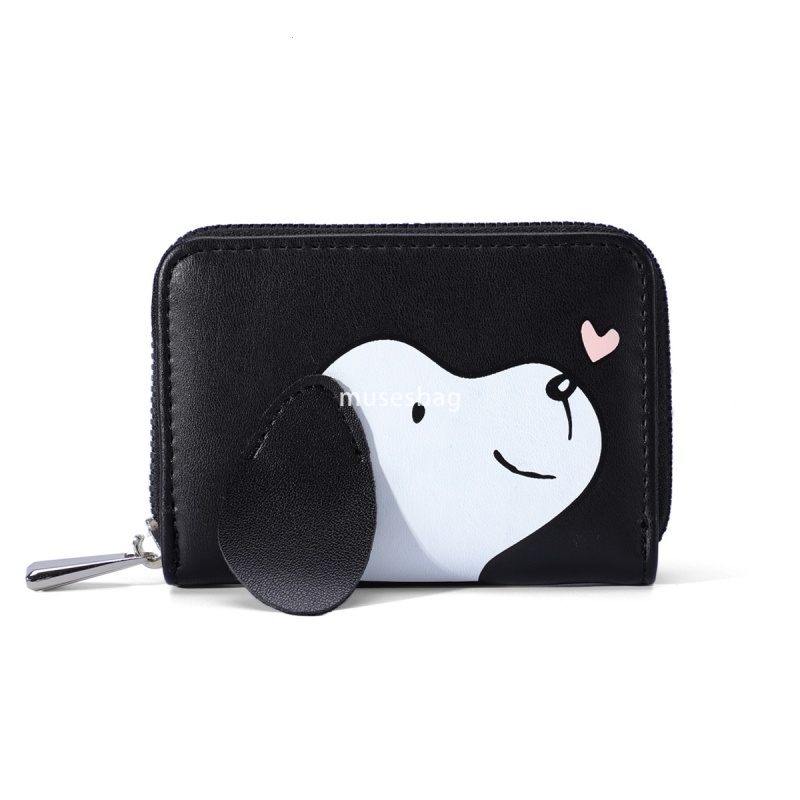 High quality women's high-end feeling new zipper mini love puppy simple and fashionable versatile multi-functional multi card slot women's o