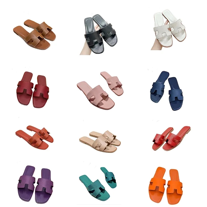 2024 new style Best Quality Designer sandal lady Outwear Leisure Vacation beach slides flat bottom Slippers fashion Genuine Leather Slippers for Women size 34-43