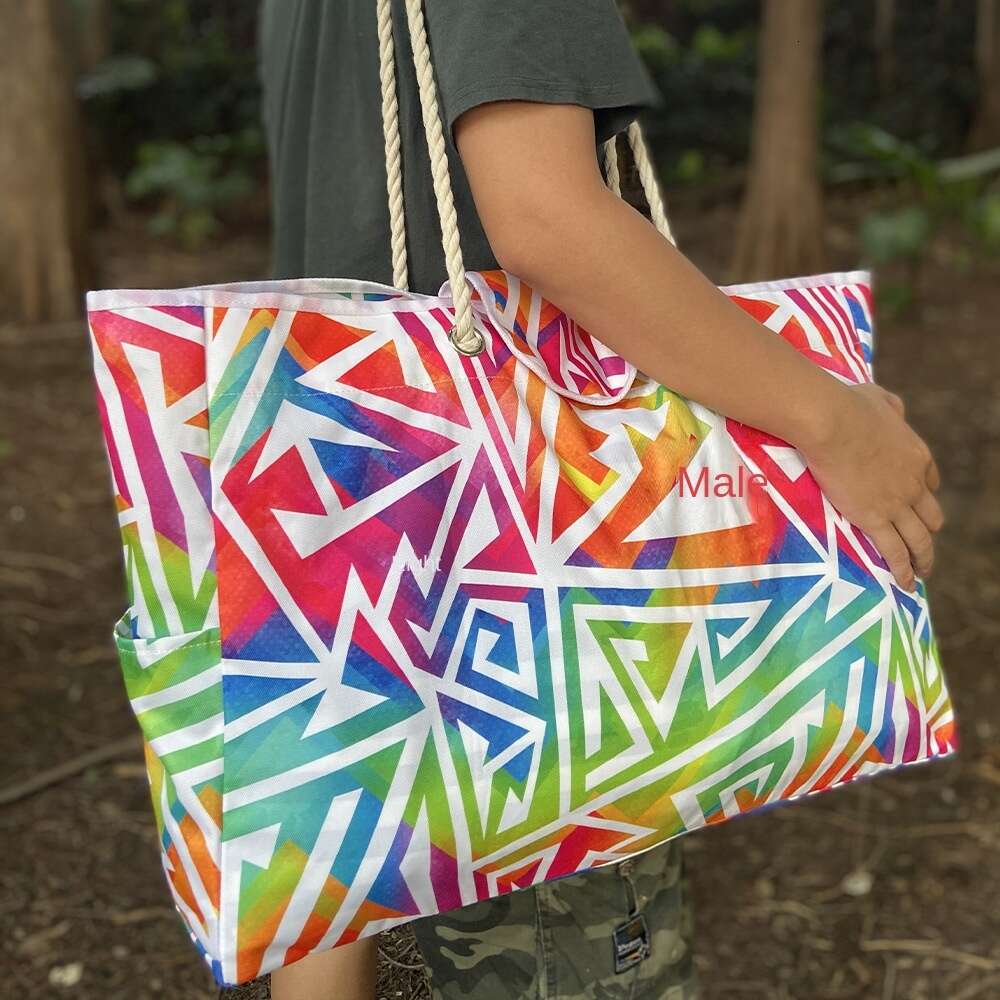 Oxford Cloth Open Pocket Summer Large Capacity Beach Bag Blue and White Striped Handbag H6.27#23 ddmy a028