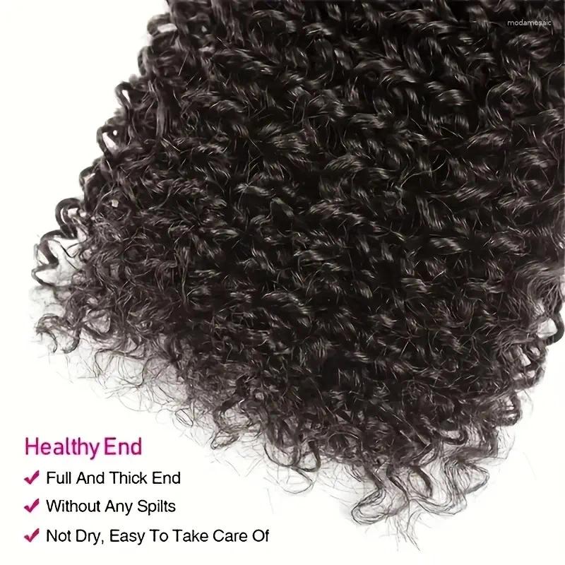 Curly Clip In Hair Extensions Human For Black Women 8Pcs 18Clips Doub #1B Weft Brazilian Remy