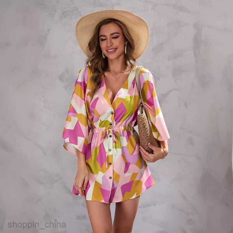 Basic Casual Dresses Women Dress Women's summer printed loose 5/4 sleeve dress
