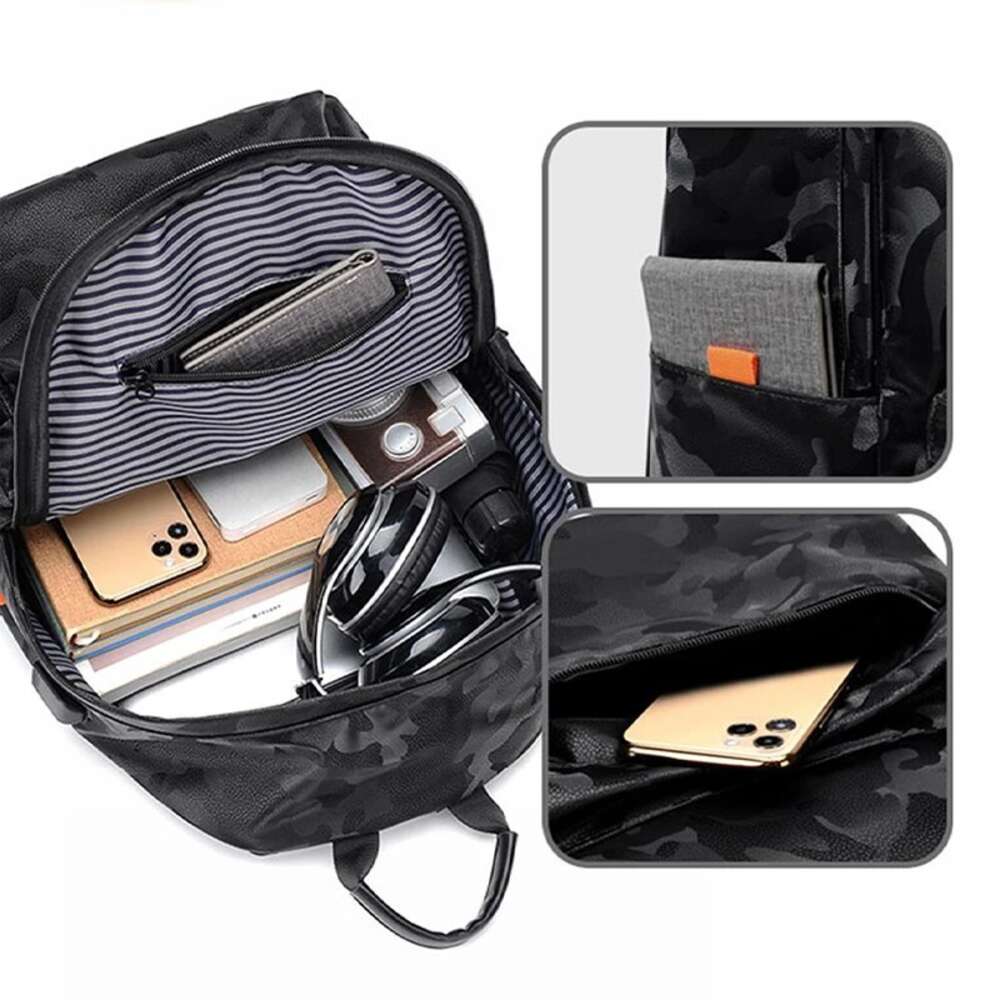 A 14-inch Camouflage Outdoor Leisure Children's And Men's Lightweight Backpack Waterproof Large-capacity Computer Shoulder Bag H66.27#30 ddm