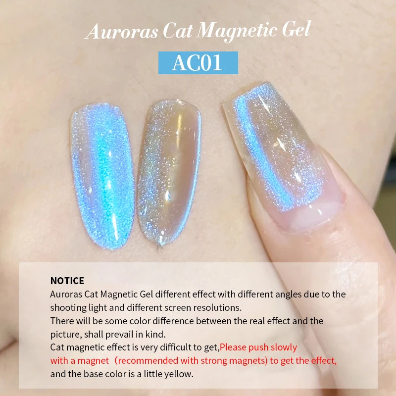 10ml Auroras Blue Cat Magnetic Gel Nail Polish Shining Glimmer Fairy Crystal Magnetic Gel Polish for Summer Nail DIY 240626