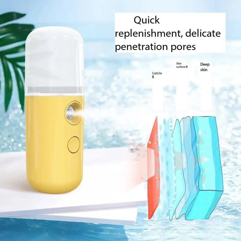 White Hydration Meter Nano Spray Hydration Meter Face Hydration Disinfectant Machine Humidifier Small Steam Face Home Use 240626