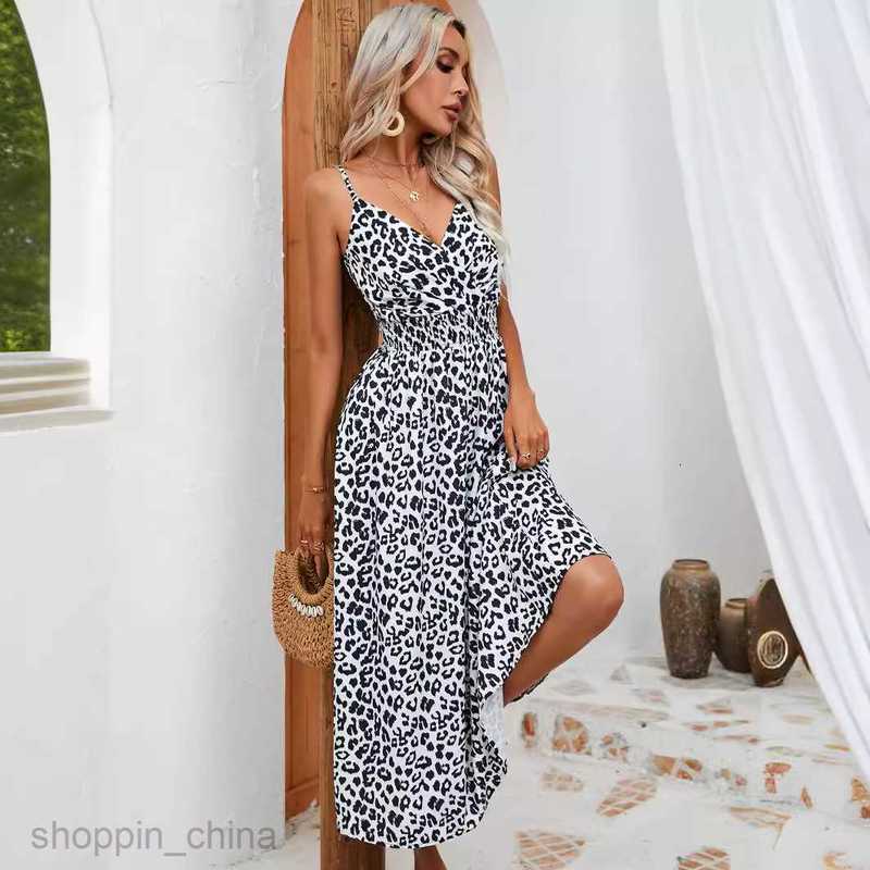 Basic Casual Dresses Women Dress Women's Dress Summer Leopard Print Hanging Strap Group Women's Wear