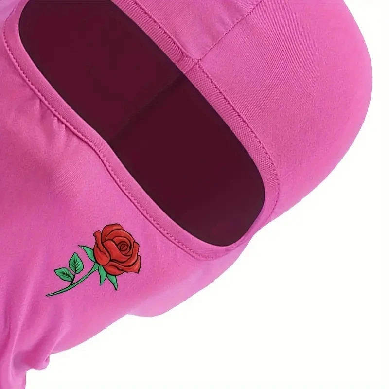 1PC Fashion Retro Rose Print Ski Mask For Men And Women Balaclava Face Mask for Outdoor Cycling 240626