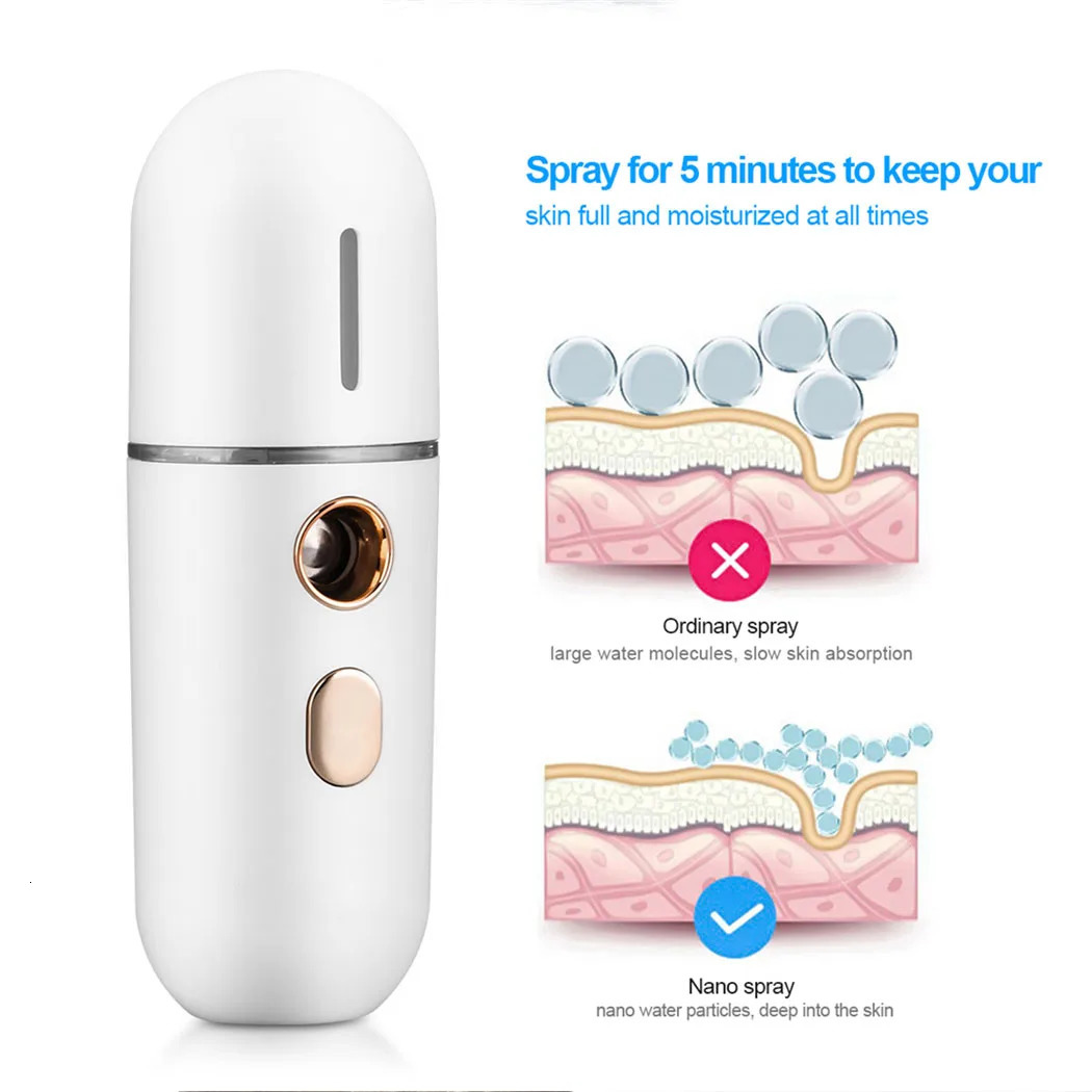 CkeyiN 30ml Mini Steamer Mist Sprayer Nano Hydrating Face Mist Spray Bottle Humidifier Spa Skin Care 240626