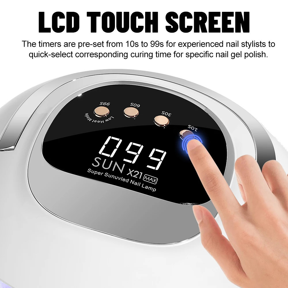 320W 72LEDs Powerful Nail Dryer With Large Touch Screen LED Nail Lamp For Curing All Gel Nail Polish Professional Drying Lamp 240626