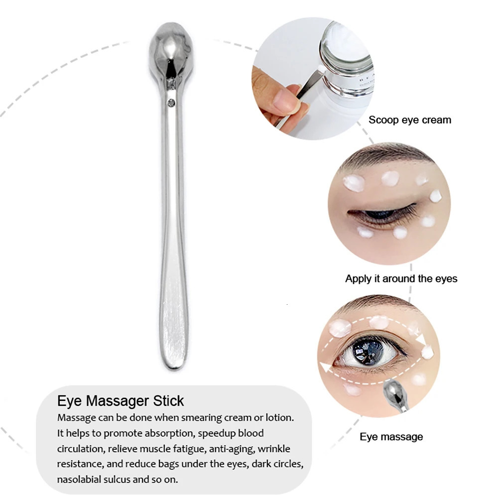 2PCS Face Eye Ball Massager Eye Cream Applicator Cosmetic Spatulas Anti Eye Roller Massage Stick Mask Spoon 240626