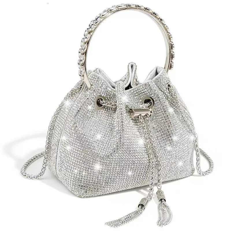 Spring Fashion Chain Shoulder Evening Bag with Full Drill King and Water Drill Bag for Women 240626