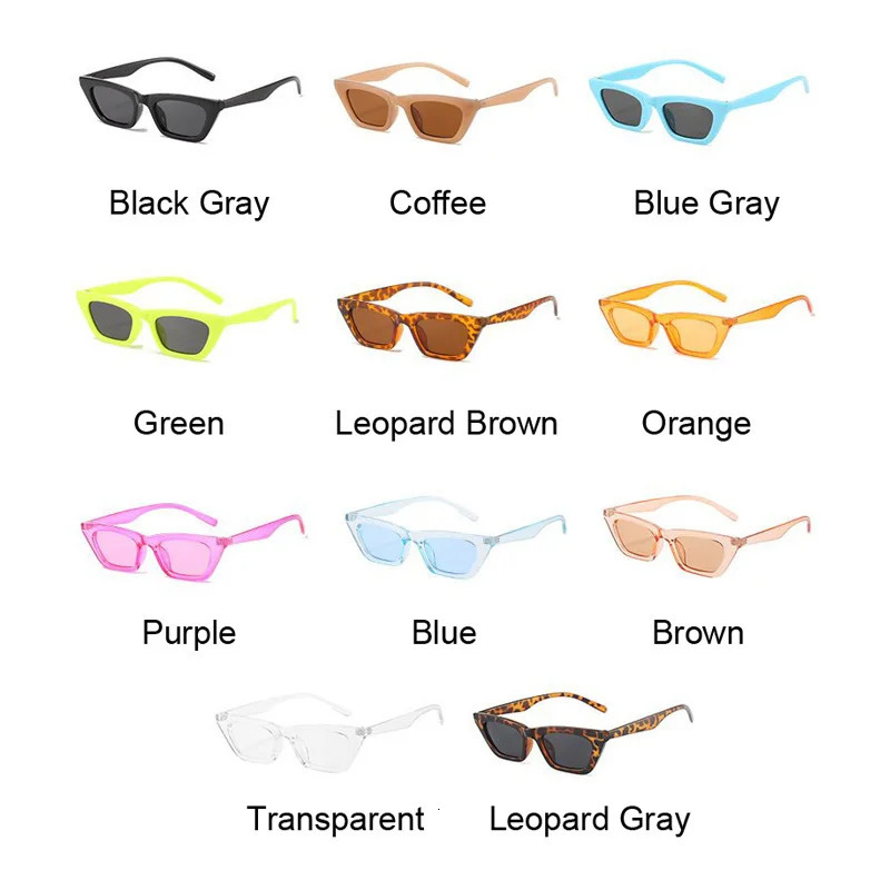 Vintage Cat Eye Sunglasses Woman Retro Shades Black Sun Glasses Female Fashion Small Frame Mirror Square Oculos De Sol 240626