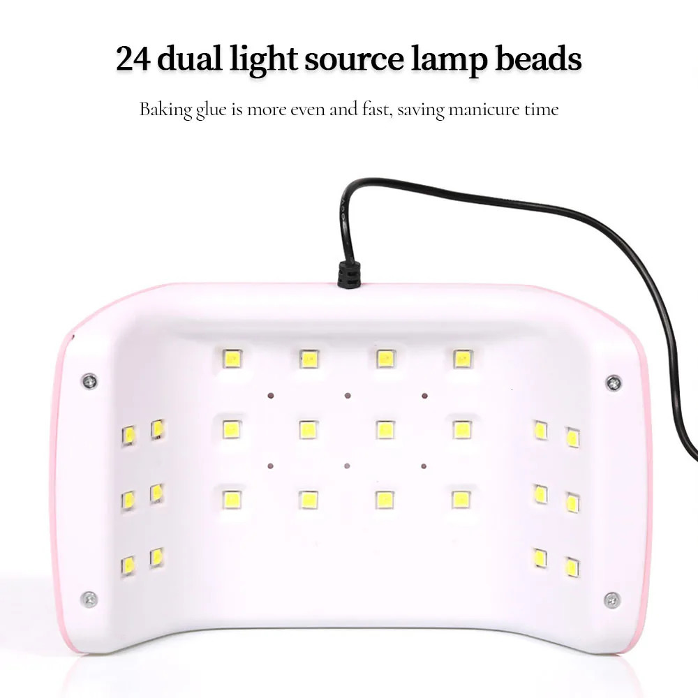 Trapezoidal Nail Gel Dryer Lamp 24 LED Beads Nail Po Machine Professional Manicure Tool Integrated USB Equipment 240626