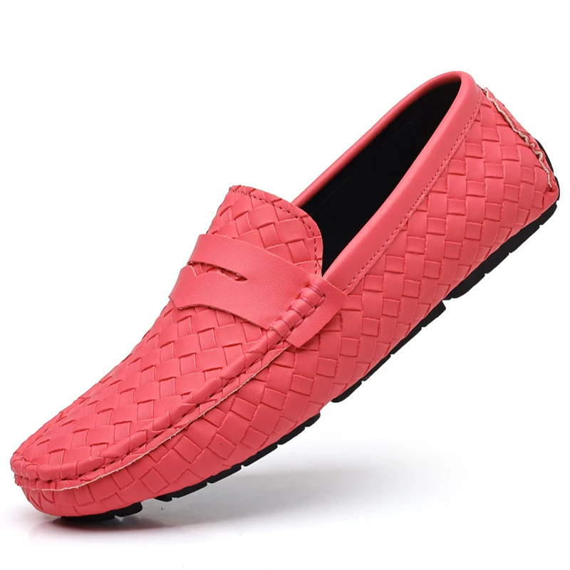 Leather MAEDEF High Shoes Quality Casual Soft Loafers Handmade Moccasins Men Flats Breathable Slip on Boat Shoe