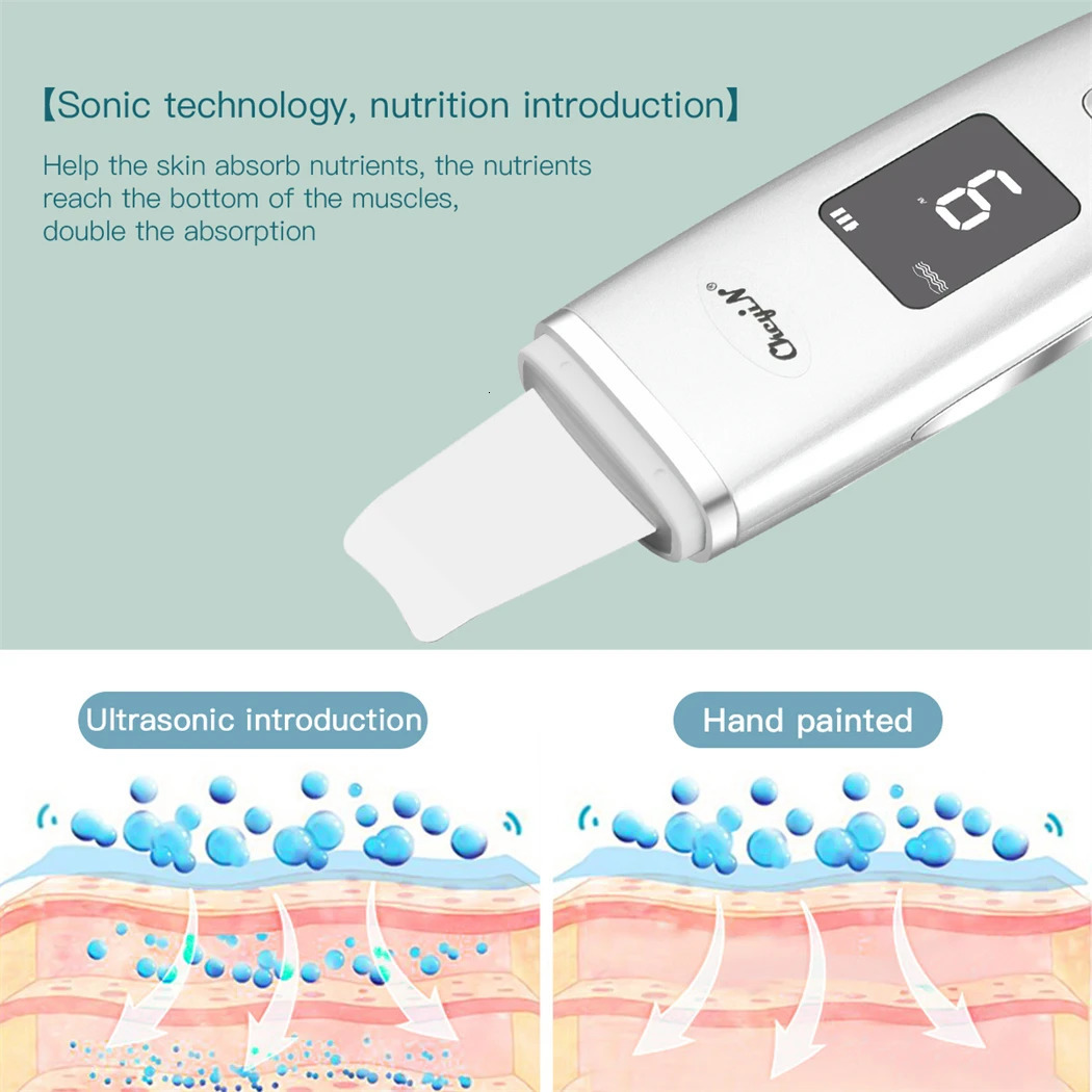 EMS Ion Ultrasonic Cleaner Multi-functional Skin Scrubber Pores Cleansing Anti Blackhead r Skin Care 240626