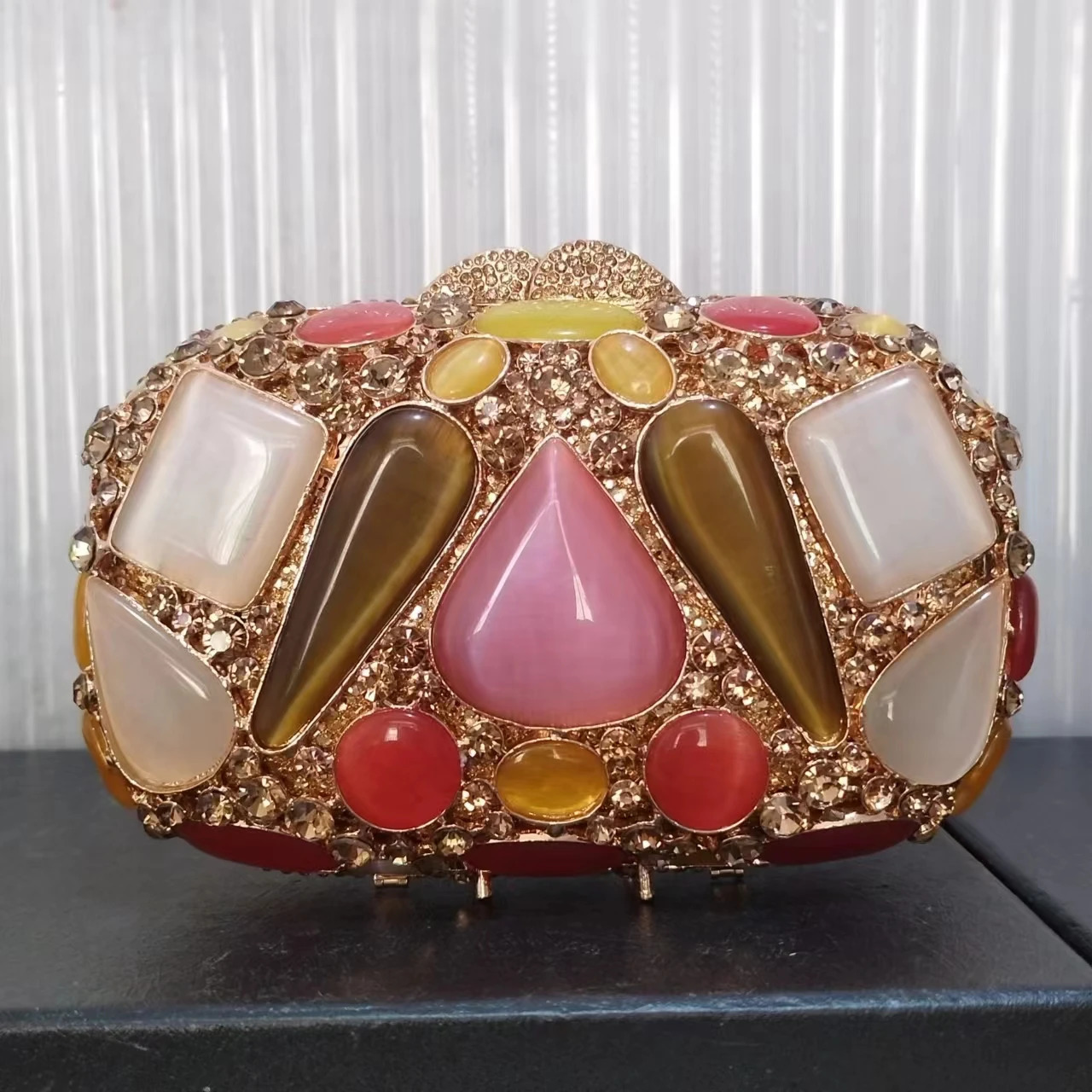 XIYUAN Stone Evening Clutch Bags Big s Wedding Gems Long Chain Shoulder Bag Bridal Clutche Crystals Handbags dh2931047