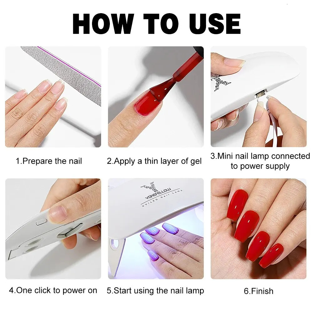 Mini UV LED Nail Lamp Portable Nail Dryer for UV Gel Polish Nail Small Size with USB Fast Drying for Curing All Nail Gels 240626