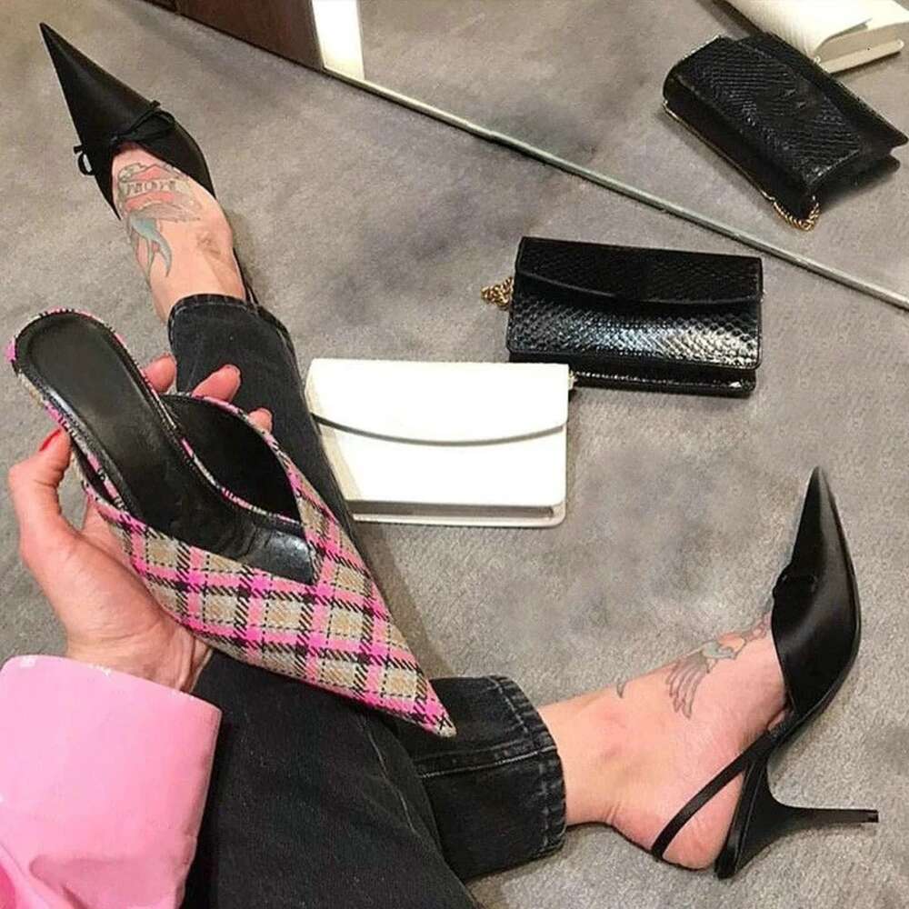 Heels: Pointed-toe High Silk Mules for Summer 2024 4