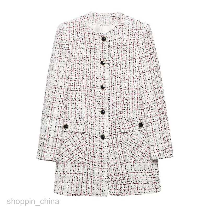 Basic Casual Dresses Women Spring New Women's Wear Temperament Coarse Coat V-neck Small Fragrant Dress w07 2608