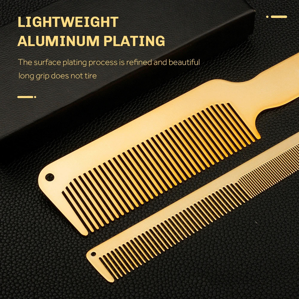 Metal Aluminum Hair Comb Hairdressing Accessories Barber Tools Aluminum Gold Durable Haircut Comb Salon Hair Styling Tools 240627
