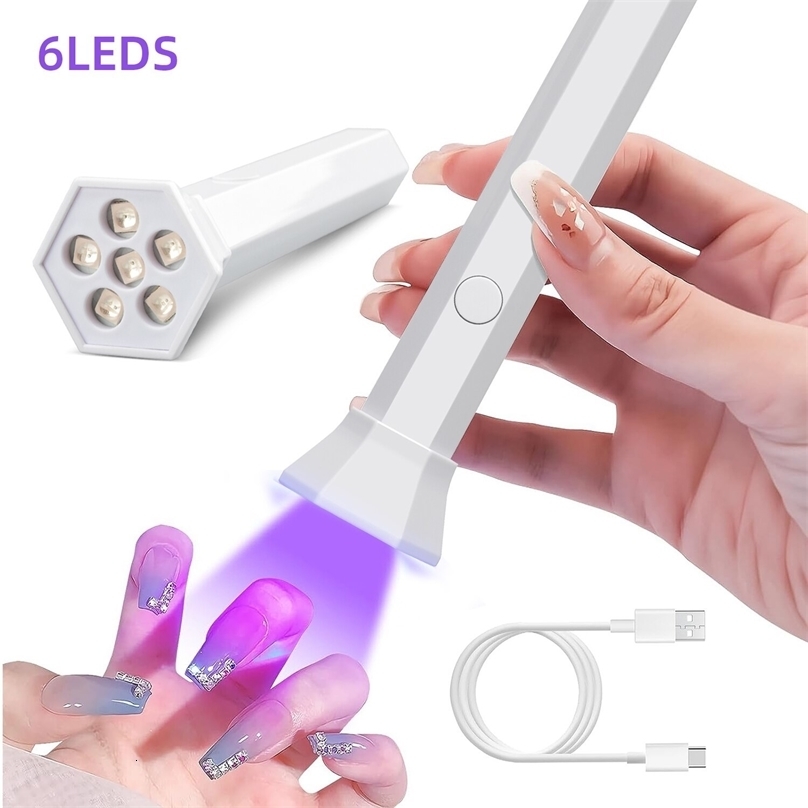 Portable Nail Dryer Lamp UV LED Nail Light For Curing All Gel Polish Rechargeable Quick Dry Manicure Machine Nail Art Tools 240626