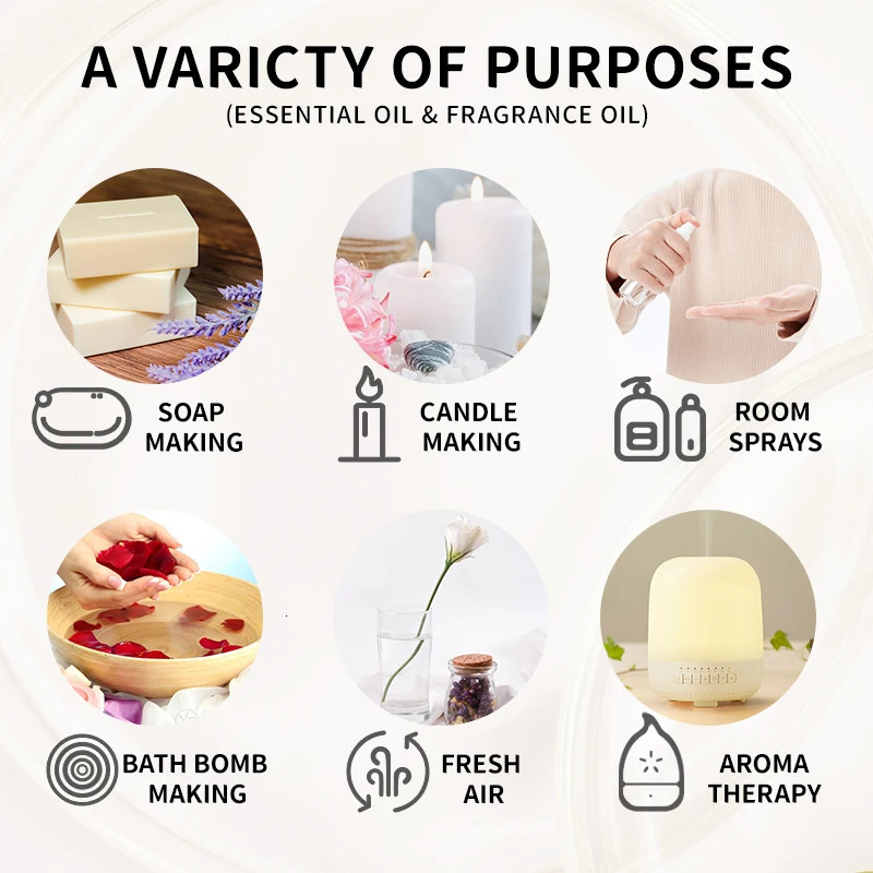 10Ml Essential Oil Fruit Flavor Natural Plant Making Diffuser Essential Oil Pine Flavoring Oil for DIY Soap Candles 240626