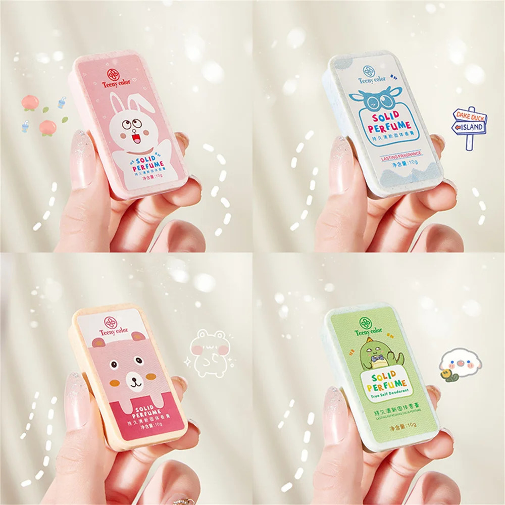 Long-lasting Solid Perfume Balm Mens And Womens Fresh Portable Light Milk Peach Fragrance Solid Balm Body Antiperspirant 240626