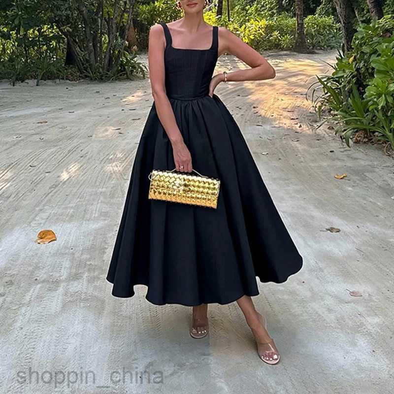 Basic Casual Dresses Women fashion Dress Summer New Fashionable Shoulder Strap Elegant Shoulder Suspended Tank Top Sleeveless Dress