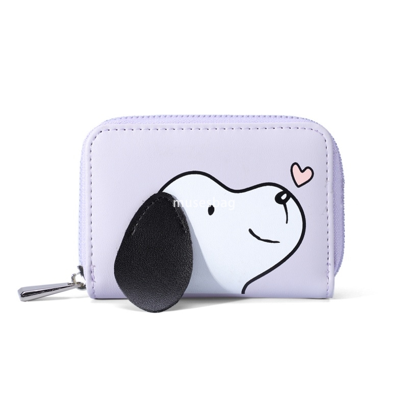 High quality women's high-end feeling new zipper mini love puppy simple and fashionable versatile multi-functional multi card slot women's o