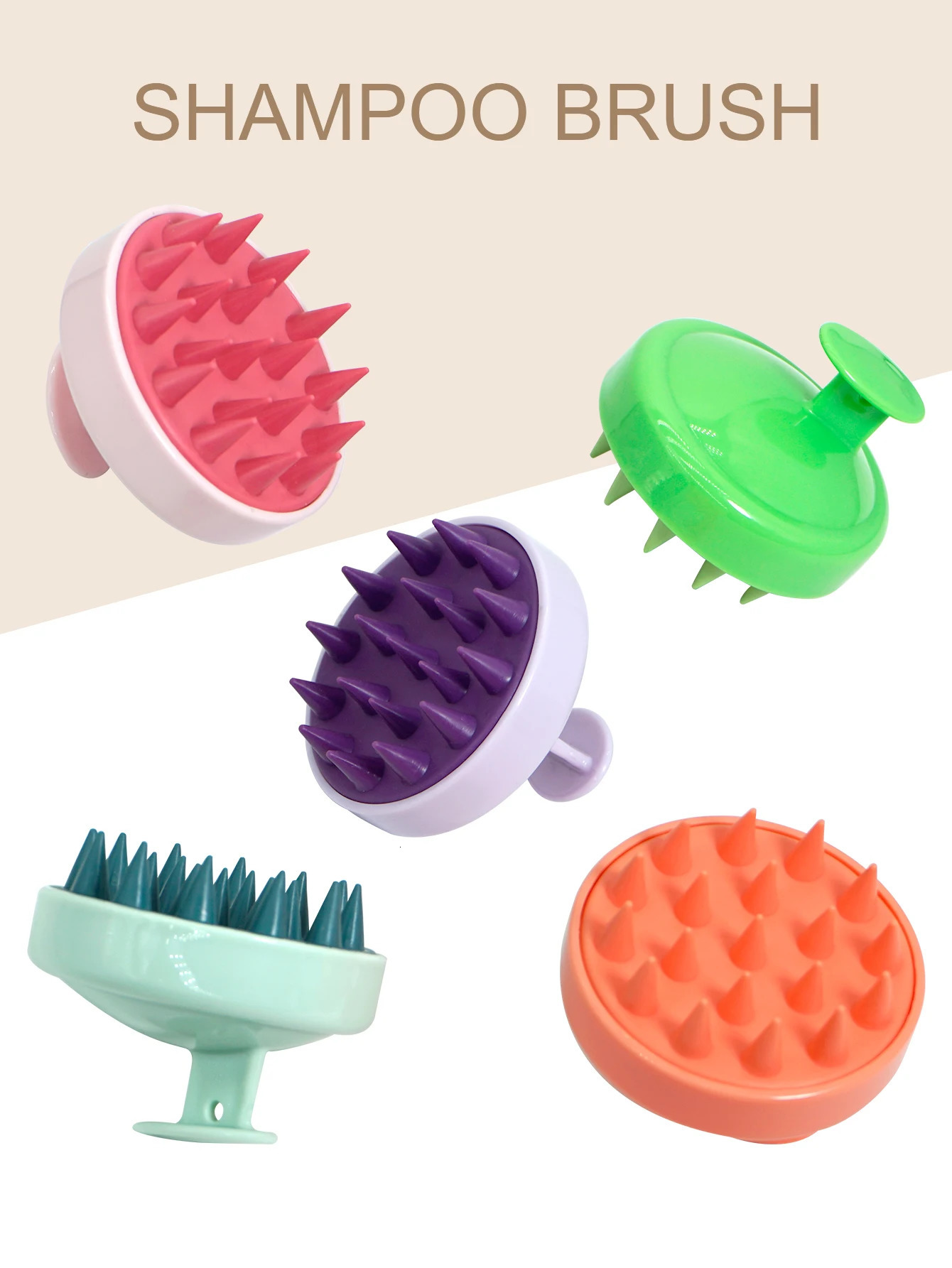 Silicone Shampoo Scalp Hair Massager Head Body Scalp Massage Brush Scalp Massage Brush Comb Magic Handle Brush Spa Massage Brush 240626
