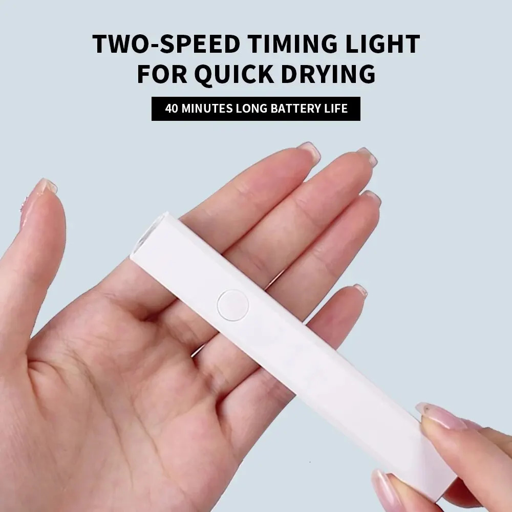 Quick Dry Nail Po Machine 3 UV LEDs 3W Gel Polish Nail Dryer Lamp Manicure Tool Rechargeable Salon Equipment 240626