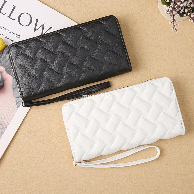 Korean women's high-end feeling new classic and practical large capacity wallet long lightweight multi card single zipper high-end hand-held bag 