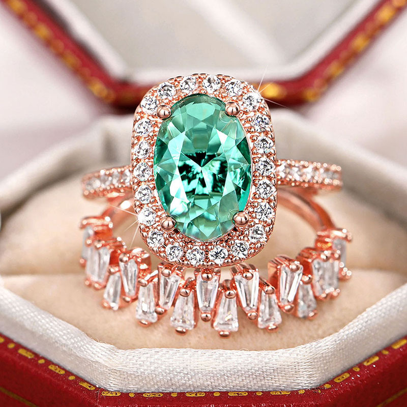 Drop Ship Sterg Sier Rose Gold Couple Wedding Rings Set for Elegant Women