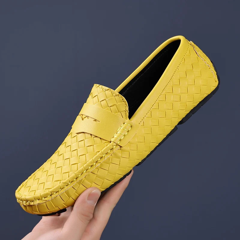 Leather MAEDEF High Shoes Quality Casual Soft Loafers Handmade Moccasins Men Flats Breathable Slip on Boat Shoe