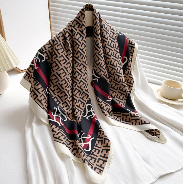 7Style Fashion Designer Scarves Women Shawl Letter Print Silk Satin Hijab Scarf Female 90X90cm Luxury Brand Square Shawls Scarfs for Ladies