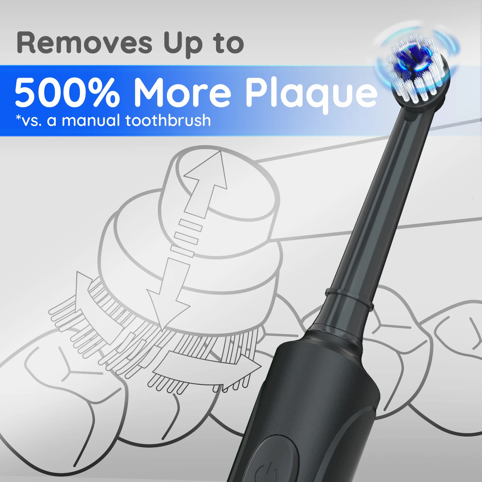 Mornwell T37 Rotation Electric Toothbrush Clean Teeth Adult Teeth Brush Electric Tooth Brush With 4 Extra Replacement Heads 240627