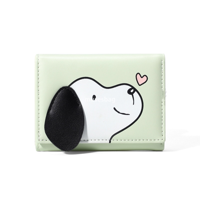 Designer Women's High end Classic Vintage Cute Card Bag with Leather Ears Fashionable PU Short 30% Fold Practical Lightweight Multi functional Wa