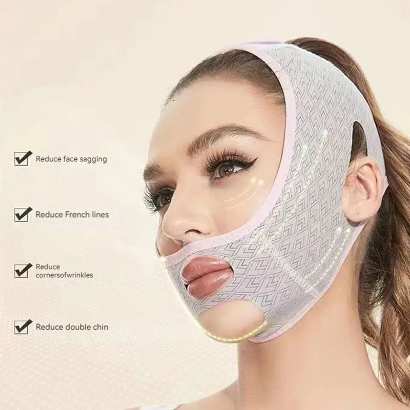 Adjustable V Face Bandage Lift Up Belt Reduce Double Chin Face Sculpting Sleeping Mask Skin Care Tool Face Tapes 240626