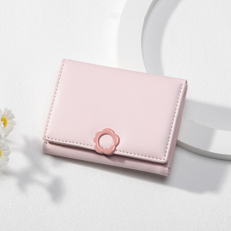 Designer Women's Fashionable Cute High end Practical Card Bag Fashion Buckle PU Leather Short 30% Fold Classic Retro Multi functional Zero Wallet