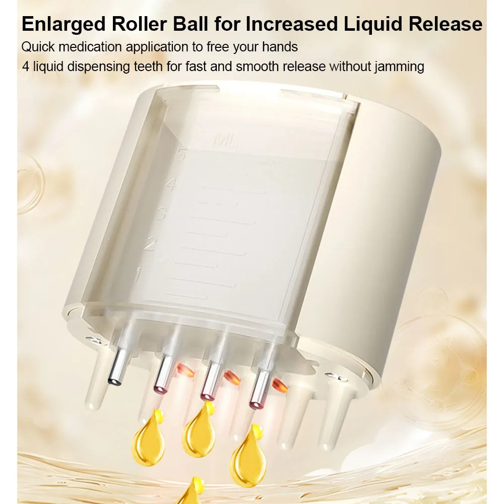 Electric Head Scalp Massager Waterproof Head Scratcher Oil Serum Comb Hair Brush Treatment With Red Light 240626