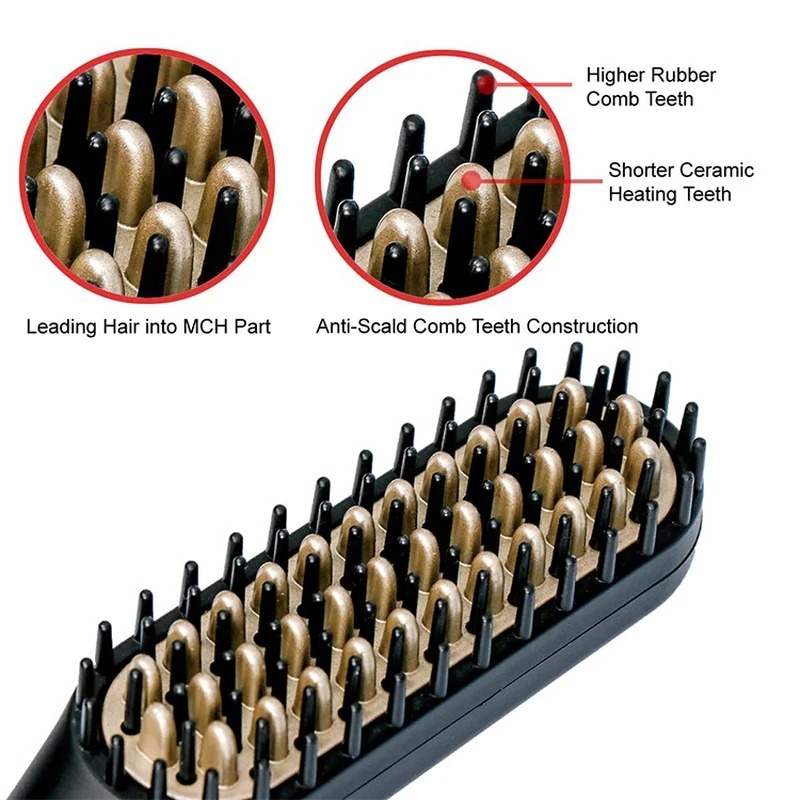 Professional Straightener Brush Beard Straightening Comb Multifunctional Hair Curler Fast Heating Styling Tools F628-30